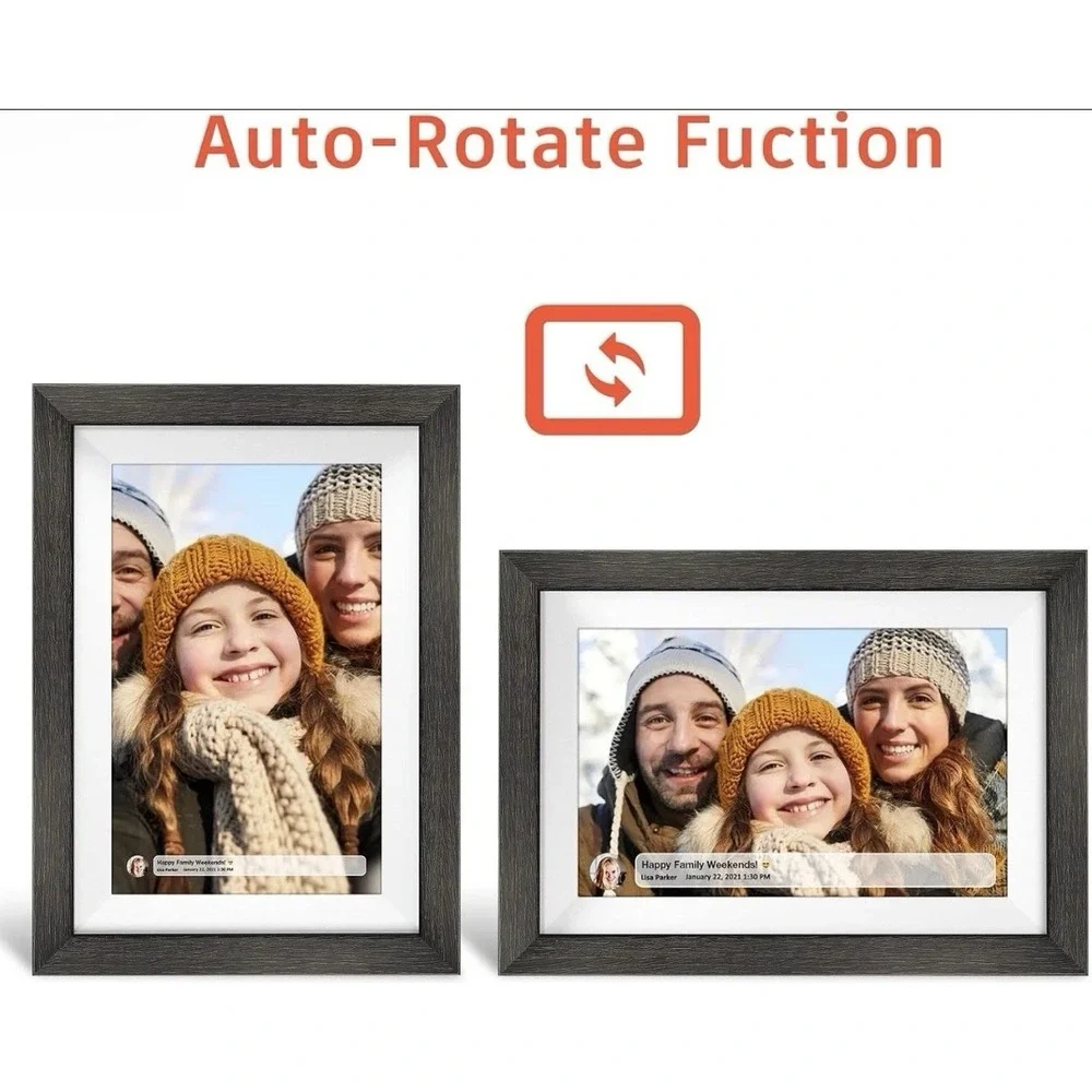 FRAMEO 10.1'' HD Touchscreen WiFi Photo Frame Auto-Rotate Share Large Memory NEW